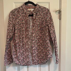 Boden Strawberry and Floral Print Blouse